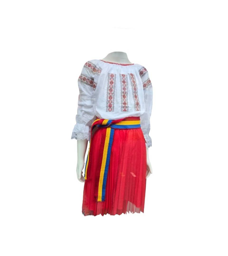 Brau traditinal pentru copii, Tricolor, albastru/galben/rosu, 140 cm
