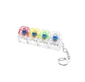 Breloc antistres, mini tastatura LED, efect de clic, iluminare, reducere a tensiunii, design usor, multicolor, 7 cm