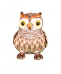 Bufnita de plus, maro, 22 cm