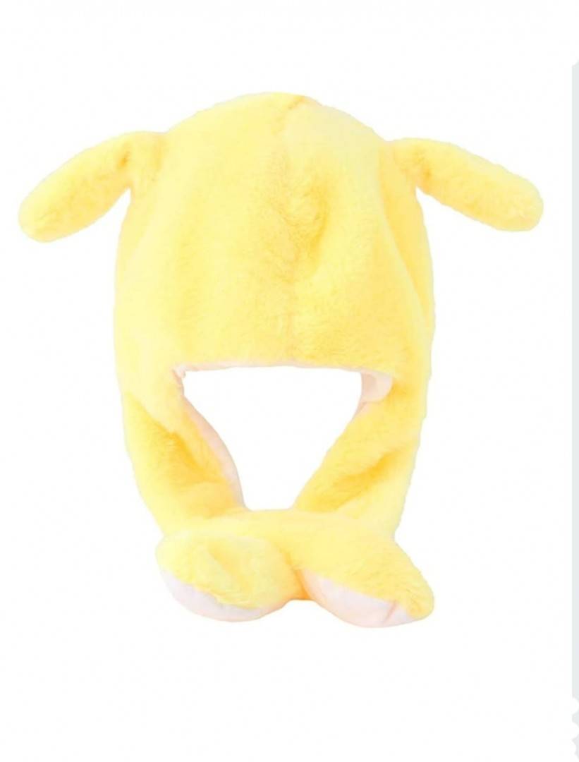 Caciula pentru copii, model Baby Shark, leduri si miscari din urechi, galben