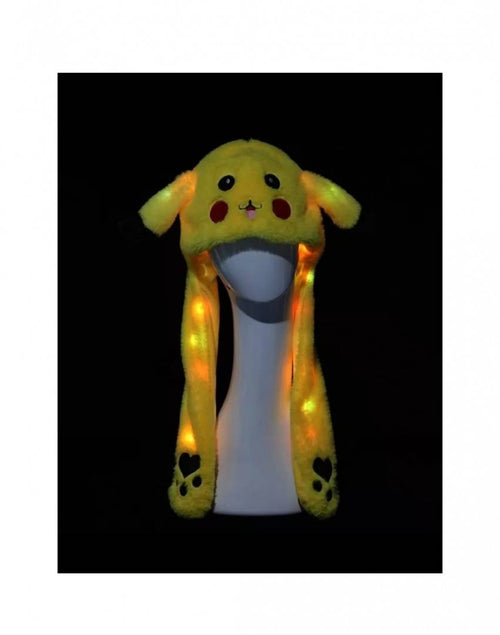 Caciula pentru copii, model Pikachu, leduri si miscari din urechi, galben – imagine 2 | Masha Shop