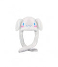 Caciula pentru copii, model Sanrio Kuromi, Cinnamoroll, leduri si miscari din urechi, alb