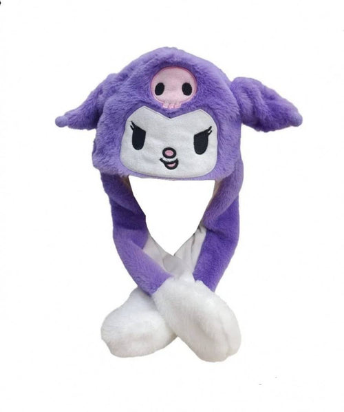 Caciula pentru copii, model Sanrio Kuromi, leduri si miscari din urechi, mov | Masha Shop