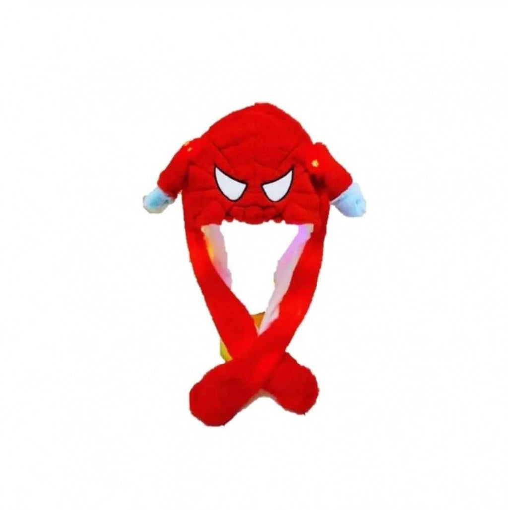 Caciula pentru copii, model Spiderman, leduri si miscari din urechi, rosu