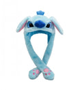 Caciula pentru copii, model Stitch, leduri si miscari din urechi, albastru