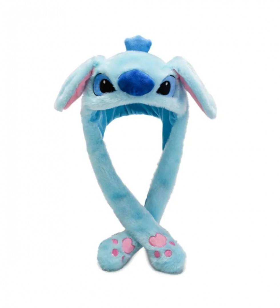 Caciula pentru copii, model Stitch, leduri si miscari din urechi, albastru