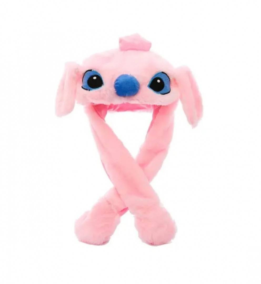 Caciula pentru copii, model Stitch, leduri si miscari din urechi, roz