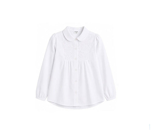 Camasa eleganta fete pentru scoala, bumbac, alb, 5 ani - 14 ani | Masha Shop