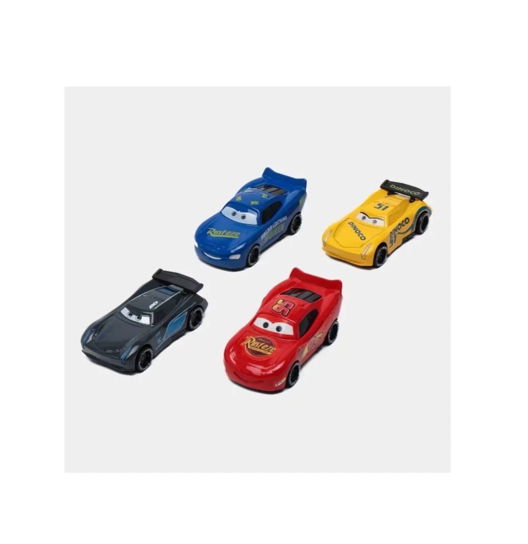 Camion Cars cu 4 masinute metalice, rosu/negru, 3 ani+