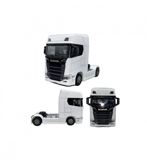 Camion metalic, tip Scania T770S, scara 1:32, cabina rebatabila, lumini si sunete, alb, 13 cm – imagine 2 | Masha Shop