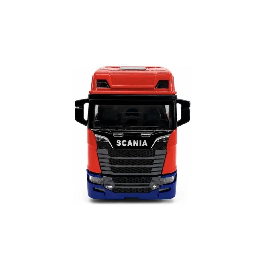 Camion metalic, tip Scania T770S, scara 1:32, cabina rebatabila, lumini si sunete, multicolor, 13 cm