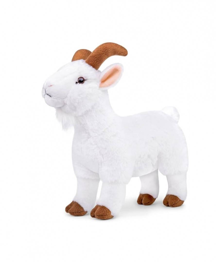 Capra de plus, realista, MASHASHOP, alb, 27 cm