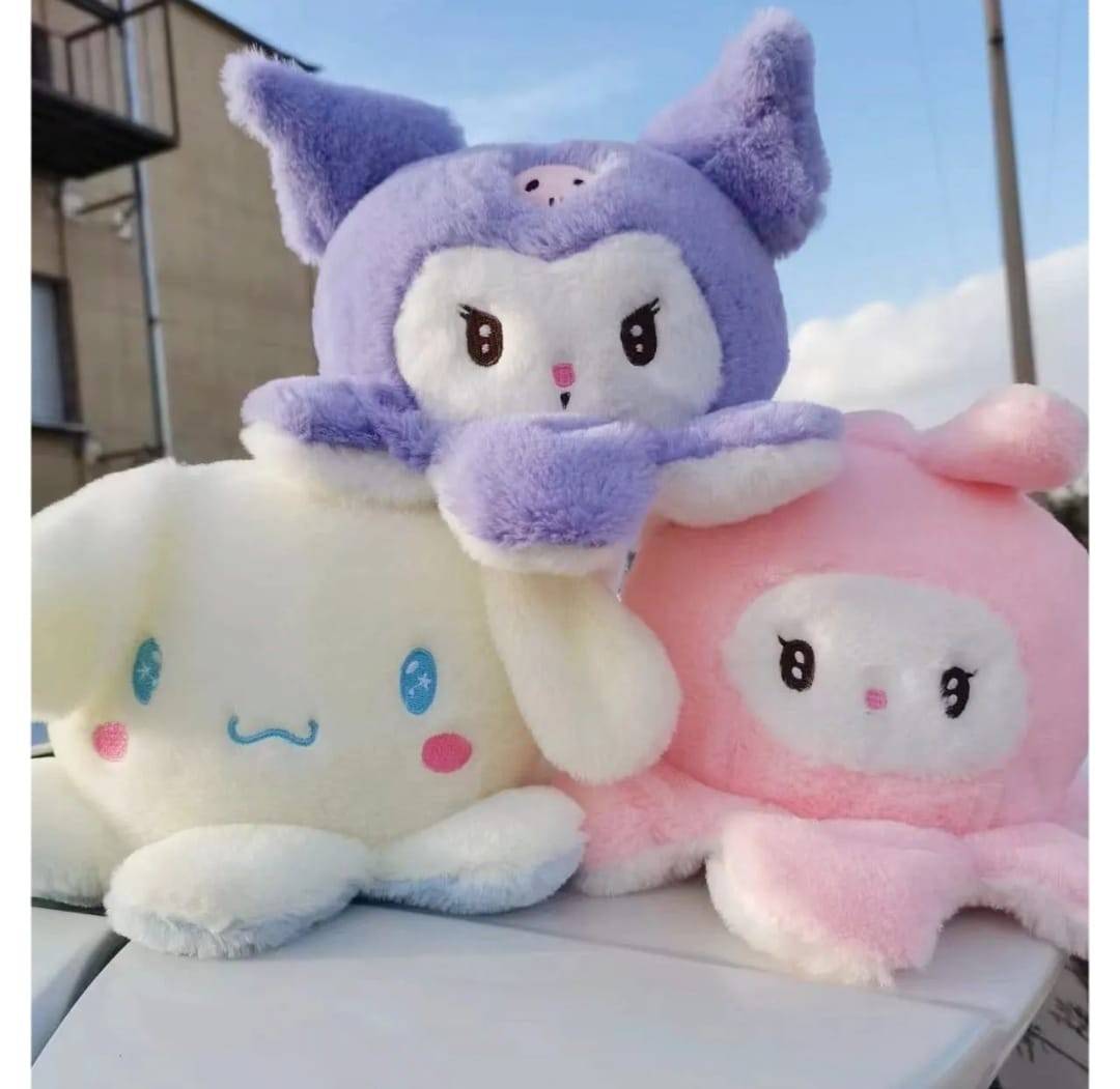 Caracatita de plus, tip Kuromi Sanrio, mov, 22 cm