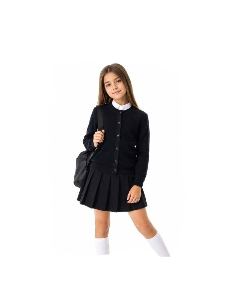 Cardigan elegant scoala, pentru fete, cu nasturi, bleumarin, 5 ani - 6 ani