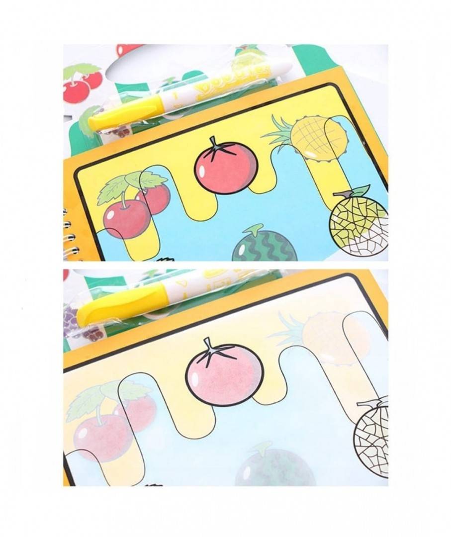 Carte de colorat cu apa, Fructe, multicolor, 20 cm
