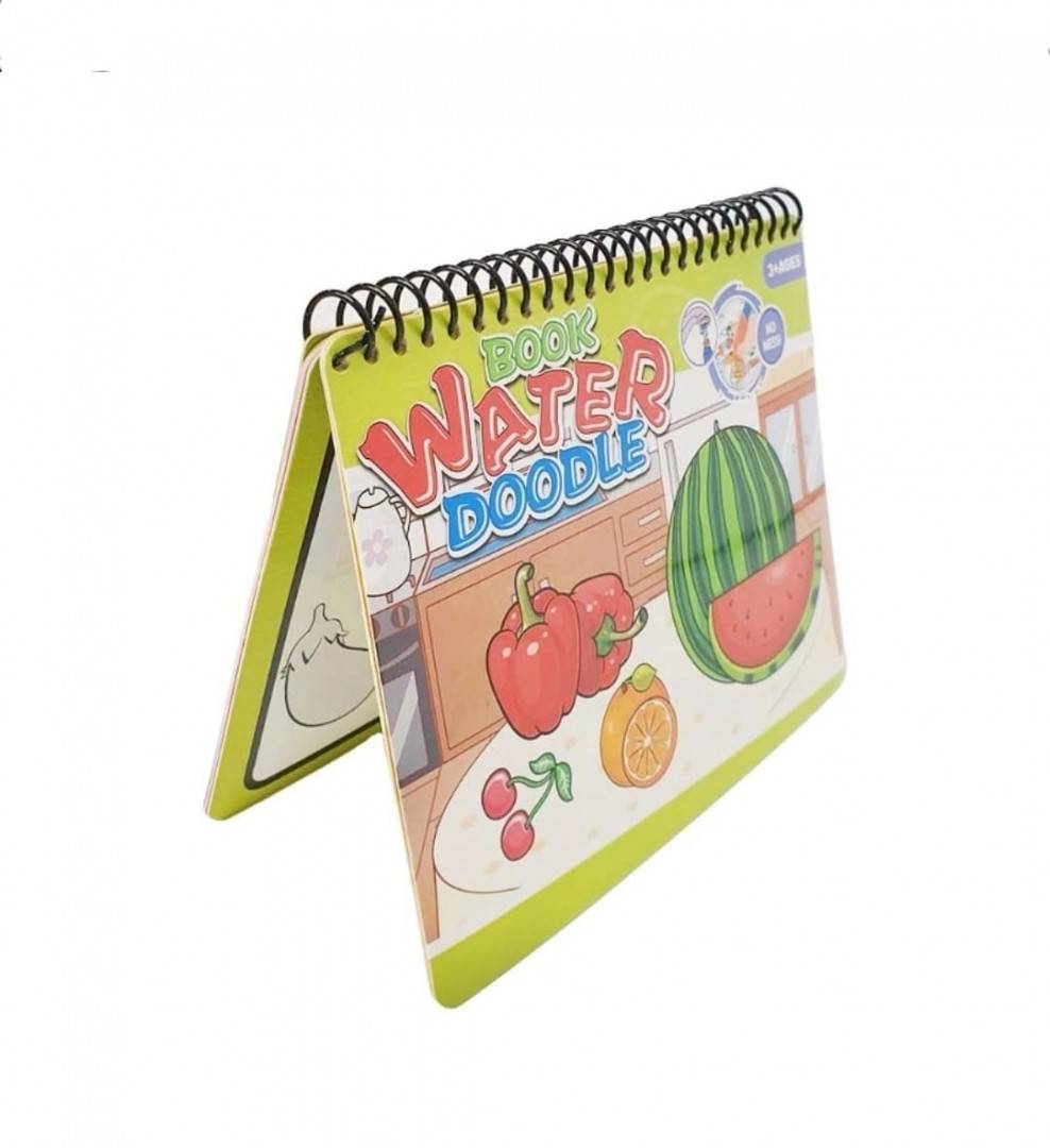 Carte de colorat cu apa, Legume si Fructe, multicolor, 20 cm