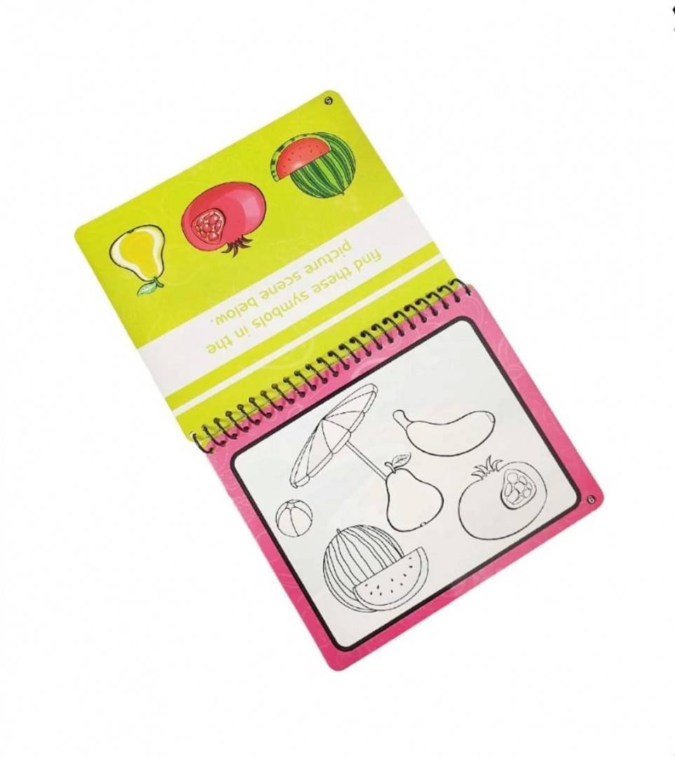Carte de colorat cu apa, Legume si Fructe, multicolor, 20 cm