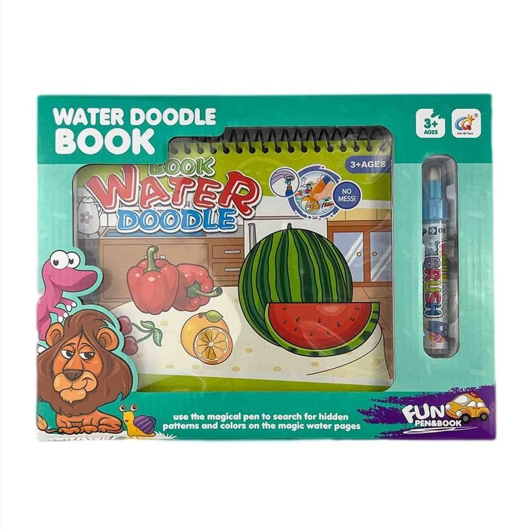 Carte de colorat cu apa, Legume si Fructe, stilou magic, multicolor, 20 cm