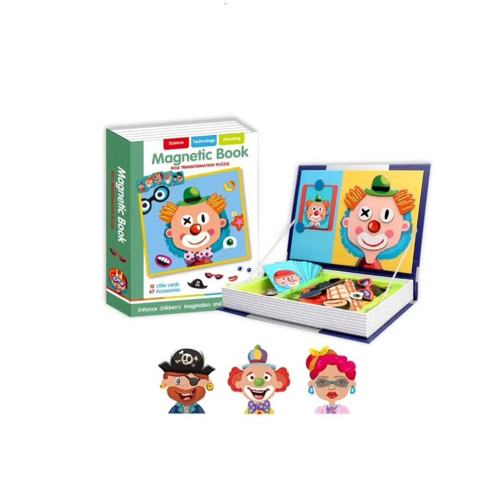 Carte magnetica, Expesii Faciale, puzzle magnetic, multicolor, 3 ani+