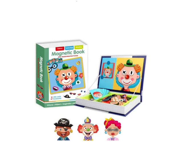 Carte magnetica, Expesii Faciale, puzzle magnetic, multicolor, 3 ani+