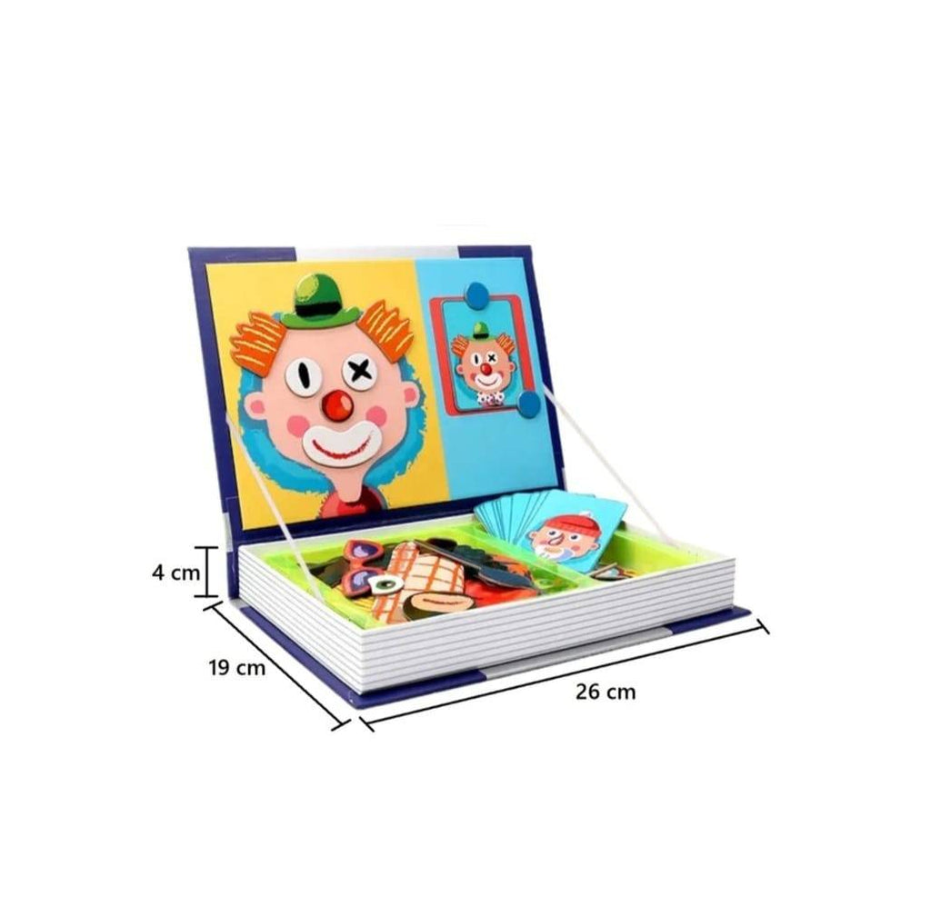 Carte magnetica, Expesii Faciale, puzzle magnetic, multicolor, 3 ani+