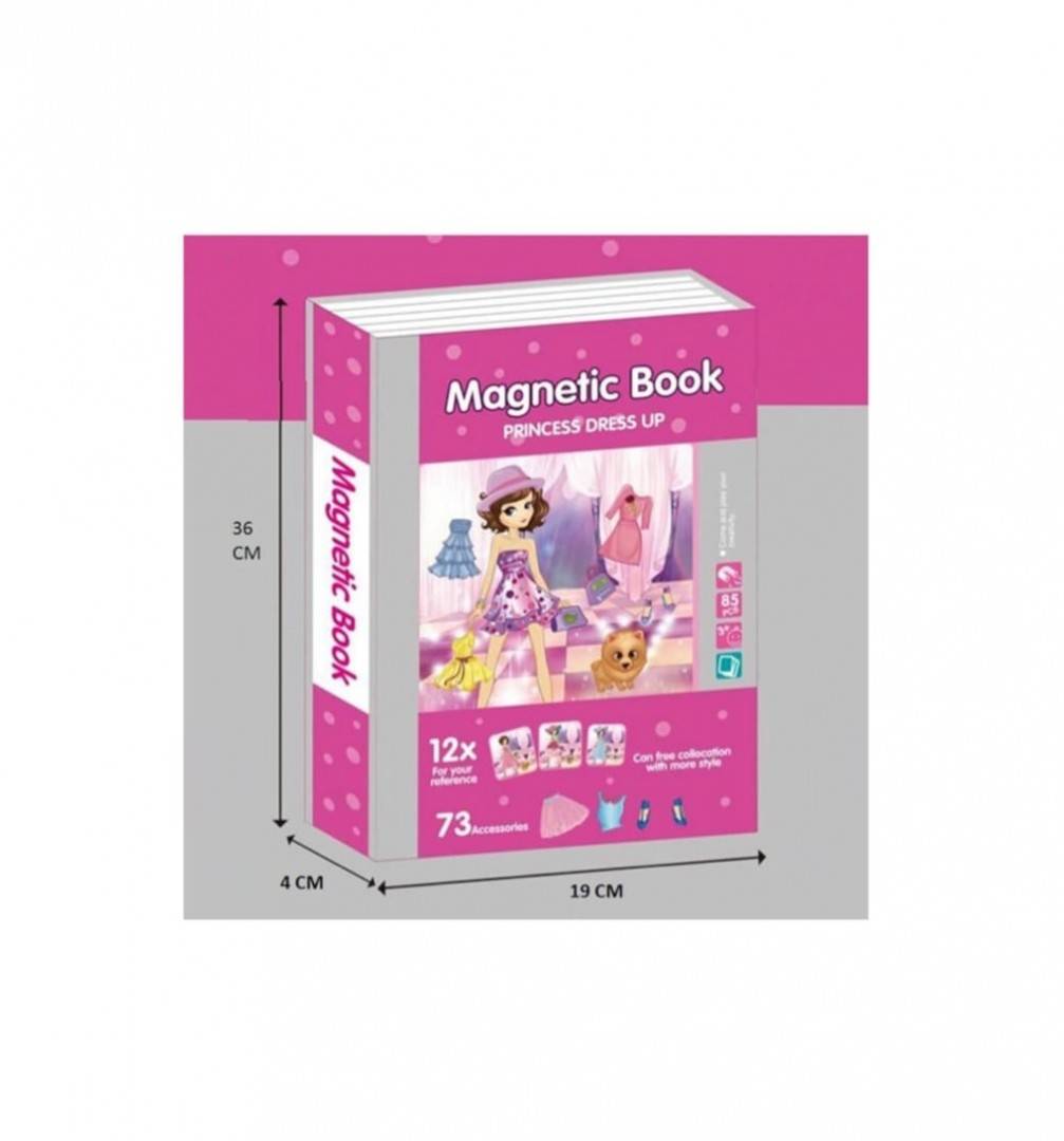 Carte magnetica Imbraca fetita, Princess, puzzle magnetic, roz, 3 ani+