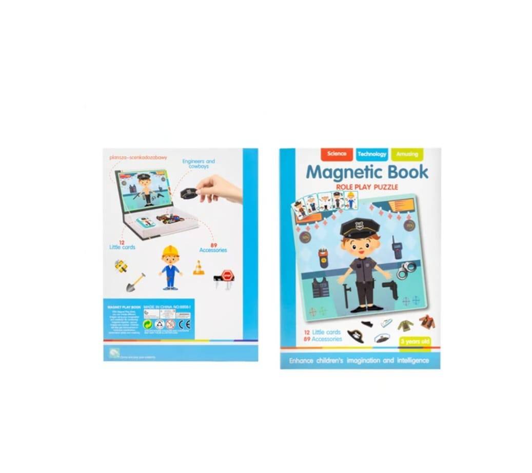 Carte magnetica, Meserii, puzzle magnetic, multicolor, 3 ani+
