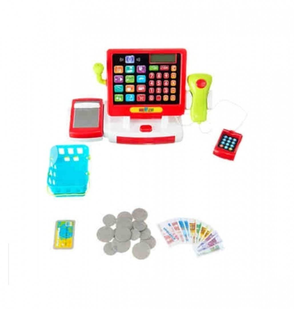Casa de marcat  cu ecran LCD, My Multi-Functional Cash Register, sunete, lumini, cantar, POS, scanner pentru alimente, multic