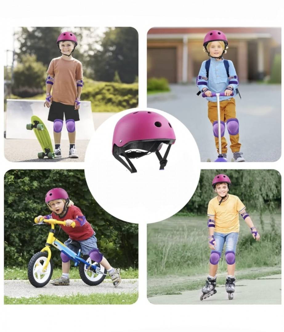 Cască de protecție sport pentru copii, ajustabila, roz, 4 ani+