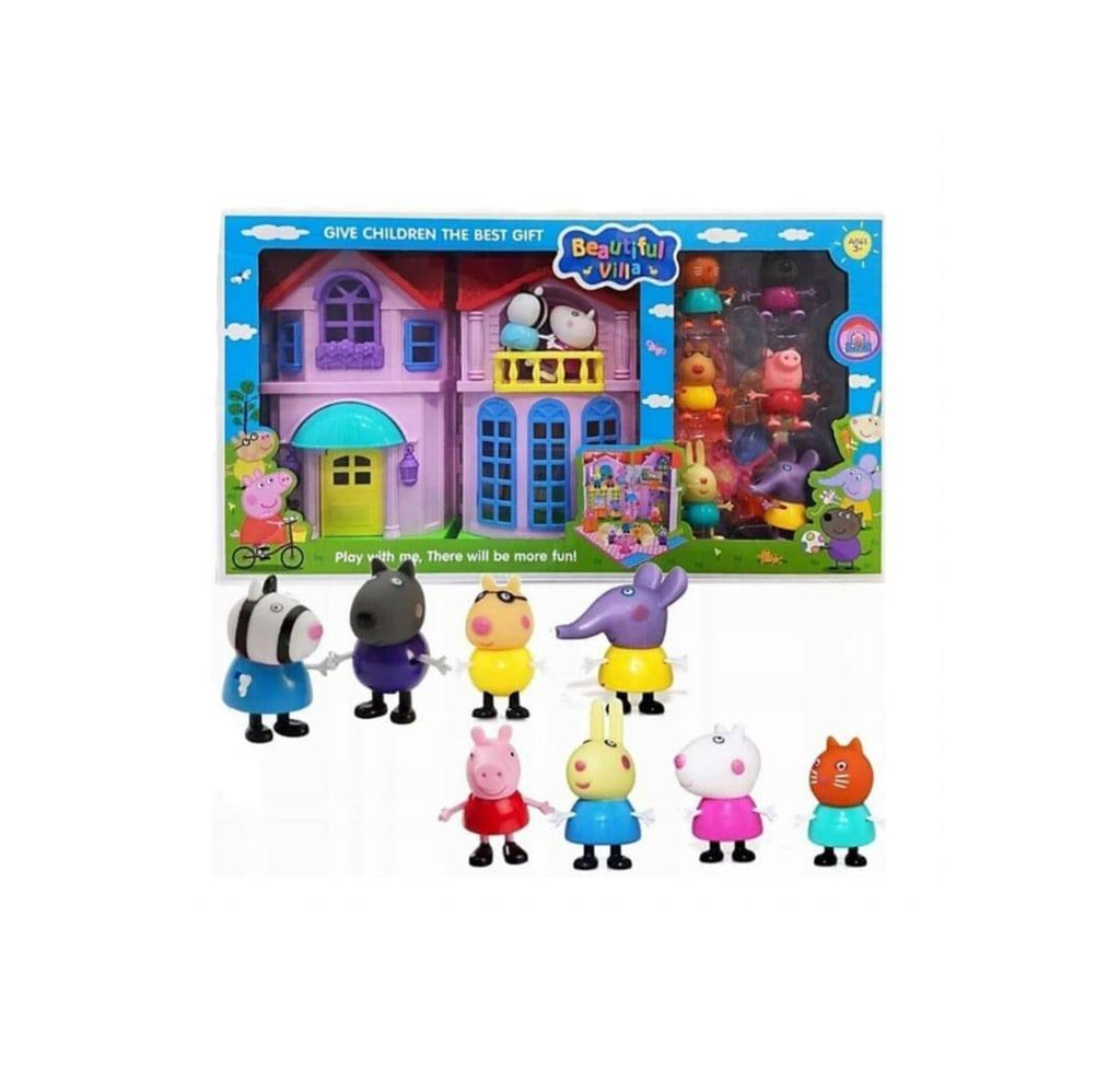 Casuta lui Peppa Pig, 8 figurine, accesorii, mobilier, multicolor