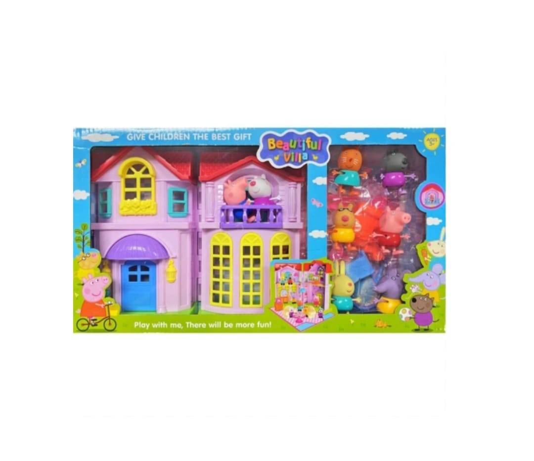 Casuta lui Peppa Pig, 8 figurine, accesorii, mobilier, multicolor
