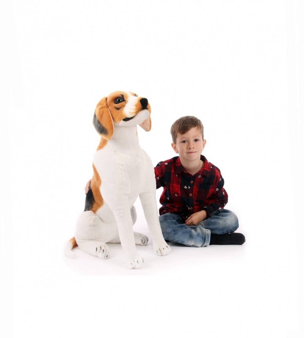 Catel de plus realist, Beagle, maro/alb, 32 cm