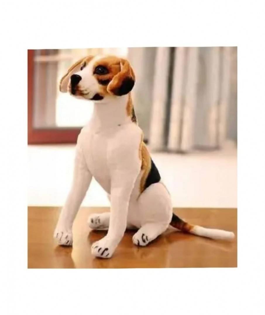 Catel de plus realist, Beagle, maro/alb, 45 cm