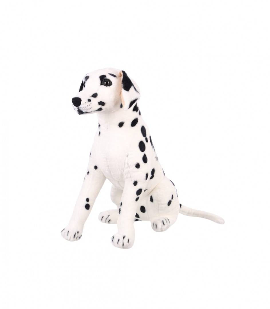 Catel de plus realist, Dalmatian, negru/alb, 45 cm