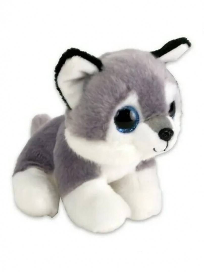 Catelus de plus, Husky, gri/alb, 21 cm