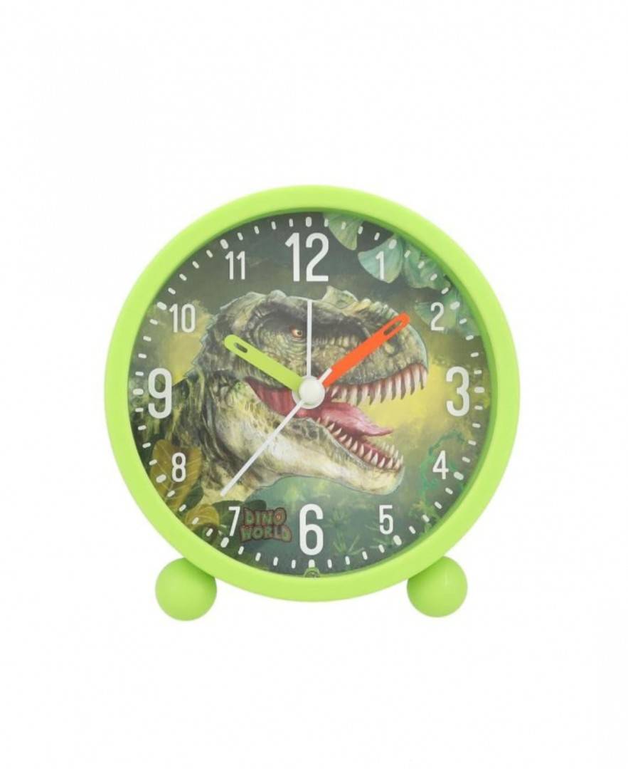 Ceas cu alarma, model Dino World, verde