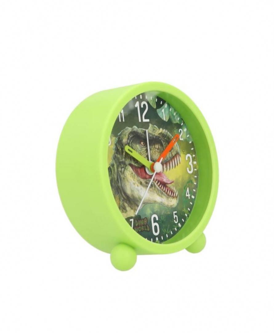 Ceas cu alarma, model Dino World, verde