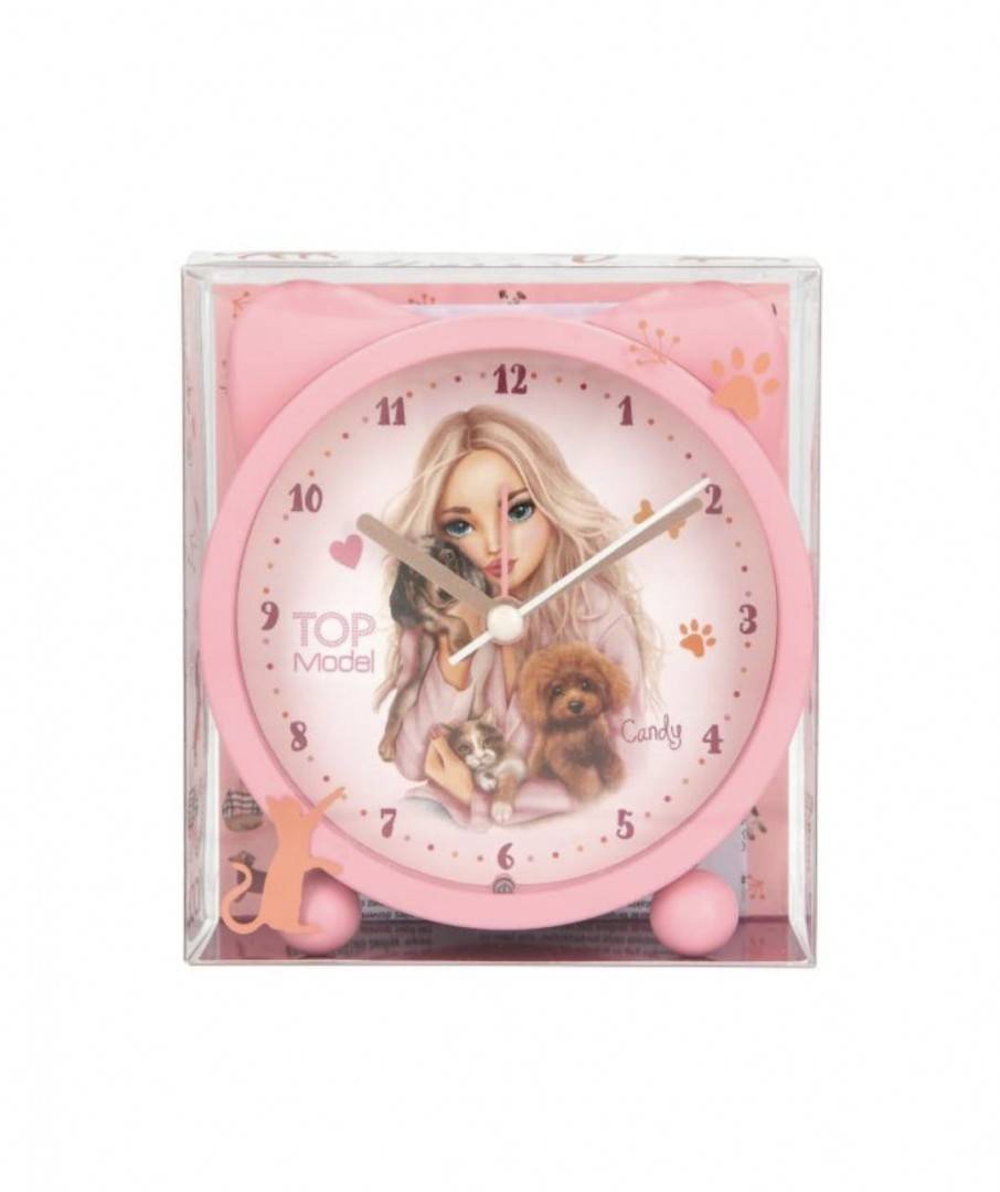 Ceas cu alarma, model Top Model, Kitty&Doggy, roz