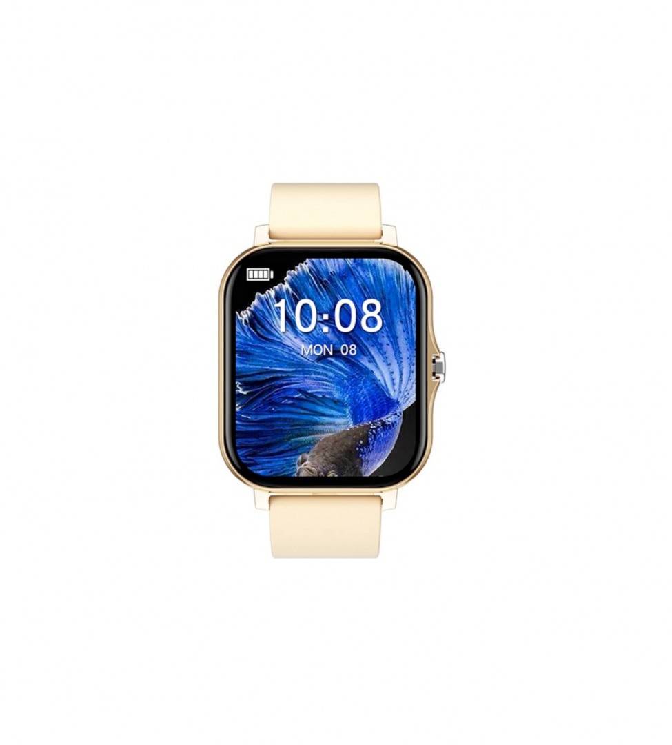 Ceas Inteligent Y13 Smart Watch Auriu - Ecran de 1.69 inch TFT, Monitorizare Ritm Cardiac, Pasi, Calorii, Somn si Notificari,