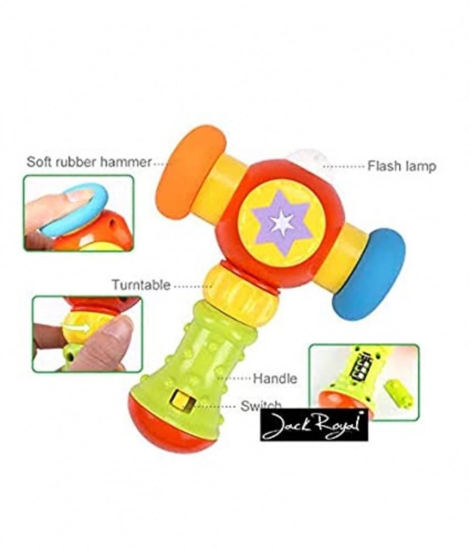 Ciocan de jucarie, lumini si sunete, multicolor, 16 cm