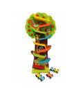 Circuit din lemn, Veverita Vesela, 3 masinute, multicolor, 37 cm