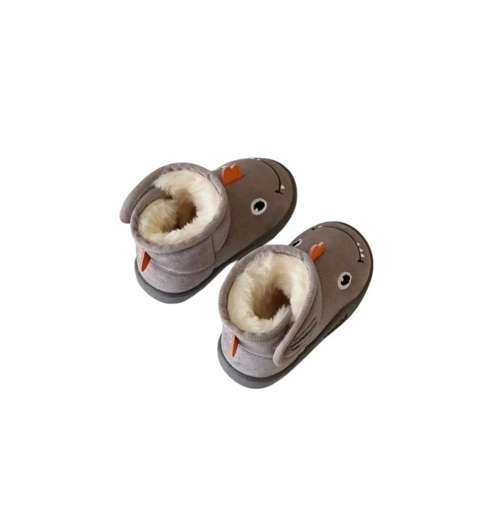 Cizme pentru copii, Apawwa C5500R, model Dino, talpa flexibila, gri, marimea 20 - 23
