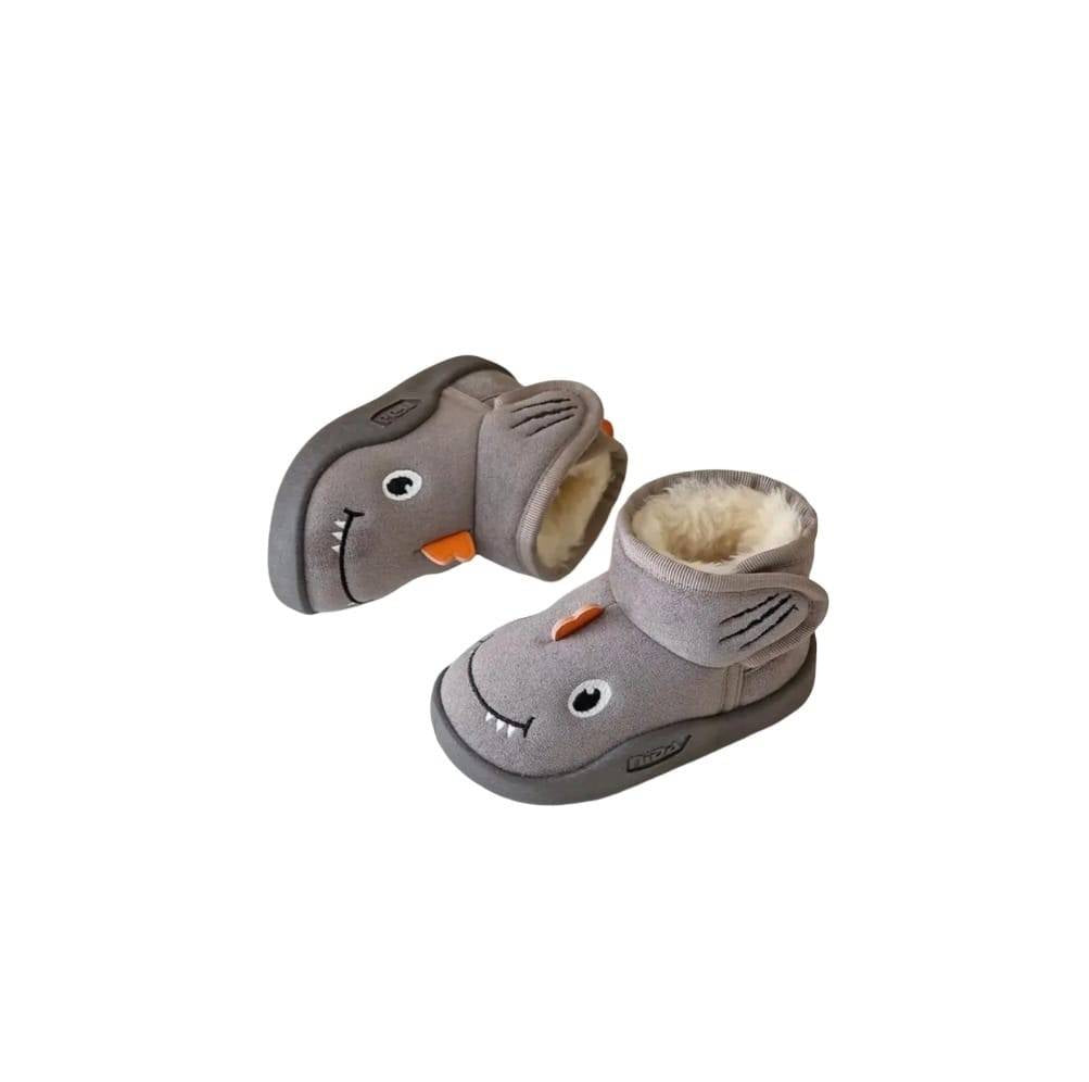 Cizme pentru copii, Apawwa C5500R, model Dino, talpa flexibila, gri, marimea 20 - 23