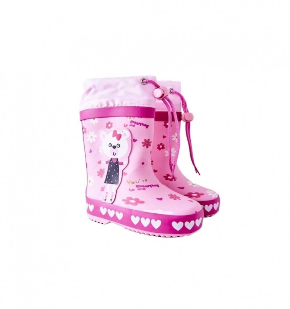 Cizme Ploaie Copii, BL&KI00853, pink, marimea 22 - 24
