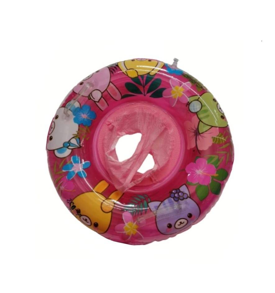 Colac bebe pentru inot, cu chilotel plasa din cauciuc, roz,  60 cm, 6 - 36 luni