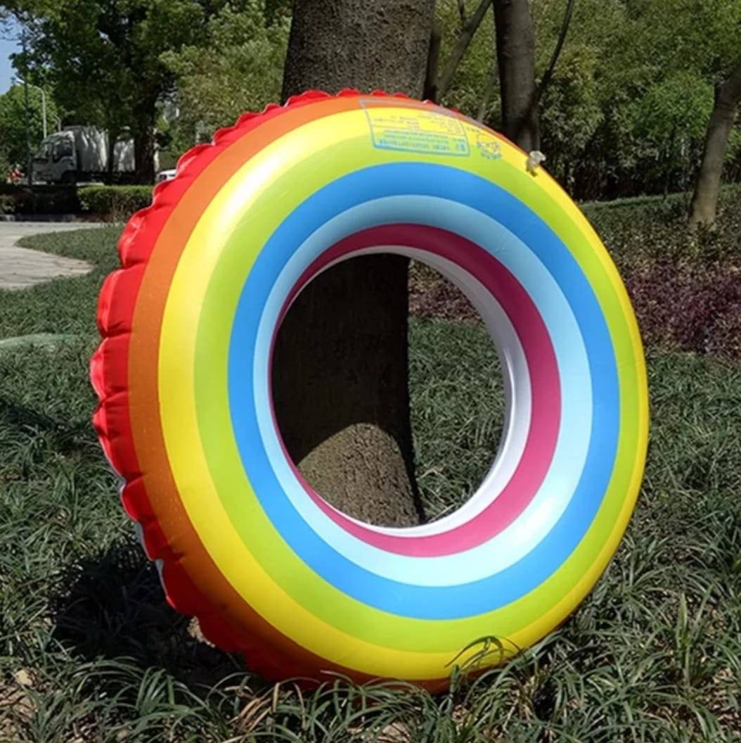 Colac de inot, model Curcubeu, 90 cm, multicolor