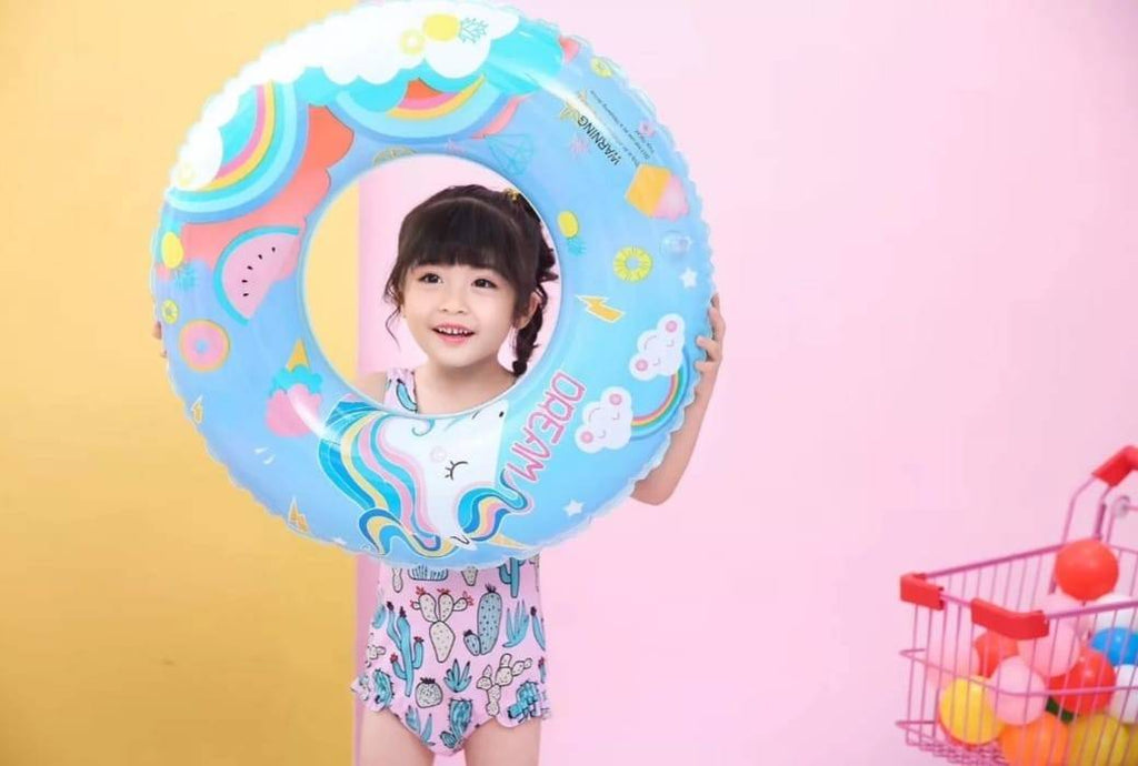 Colac de inot, Model Unicorn, 60 cm, multicolor