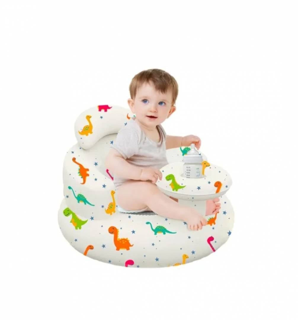 Colac gonflabil bebe, model Dino, scaun de sustinere, cu chilotel, multicolor, 6 luni - 36 luni