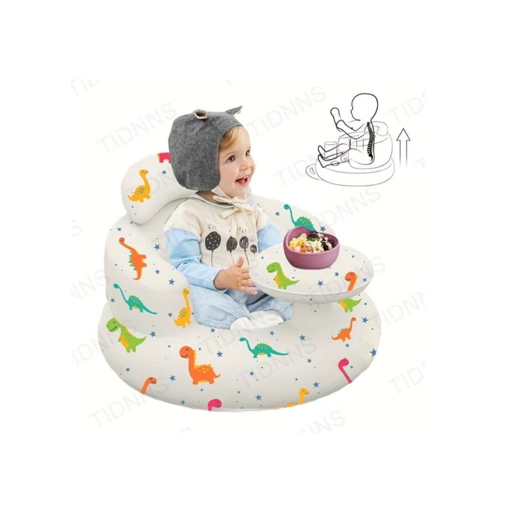 Colac gonflabil bebe, model Dino, scaun de sustinere, cu chilotel, multicolor, 6 luni - 36 luni