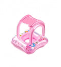 Colac gonflabil bebe, protectie solara, parasolar, roz, 60 cm